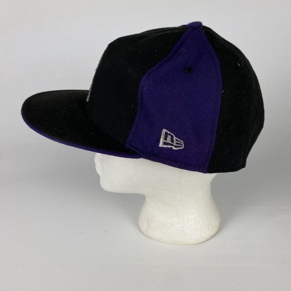 VTG New Era 59Fifty Sacramento Kings Fitted Hat Cap 7 5/8 Black Wool USA Made - Picture 4 of 10